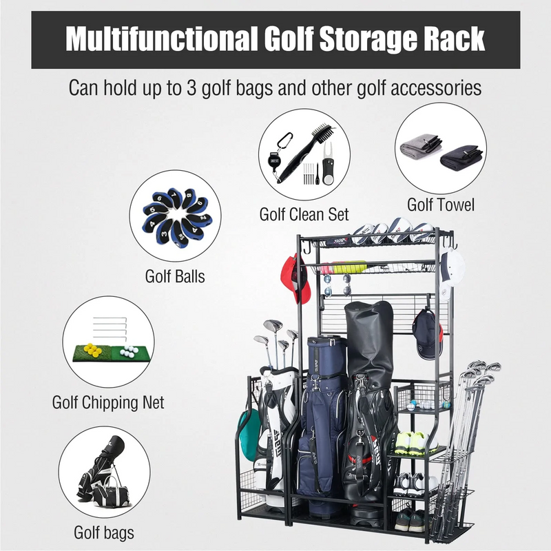 Golf Storage Organizer - Golf Bag Organizer for Garage