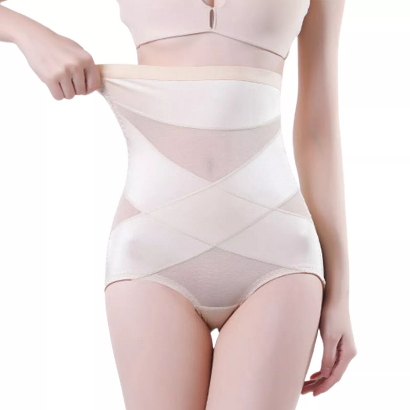 VASLANDA Women Slimming Cross Cover Cellulite Fork Compression Abs Shaping  Panty Tummy Control Shapewear Nude L